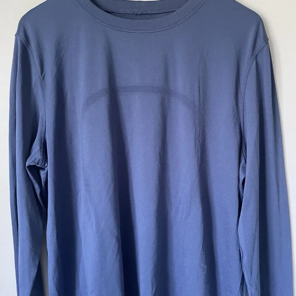 Lululemon Swiftly Relaxed Long-Sleeve Top Hip Length Athletic Navy Blue Size 12